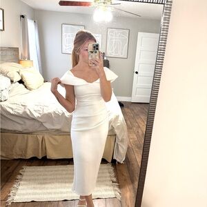 Elegant White Off-Shoulder Dress